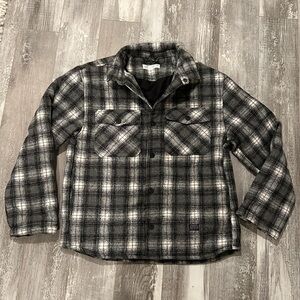 Zara Boys Black/White Plaid Shirt Jacket